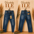 Jean Hombre Slim Fit Azul Oscuro Desgastado Stretch
