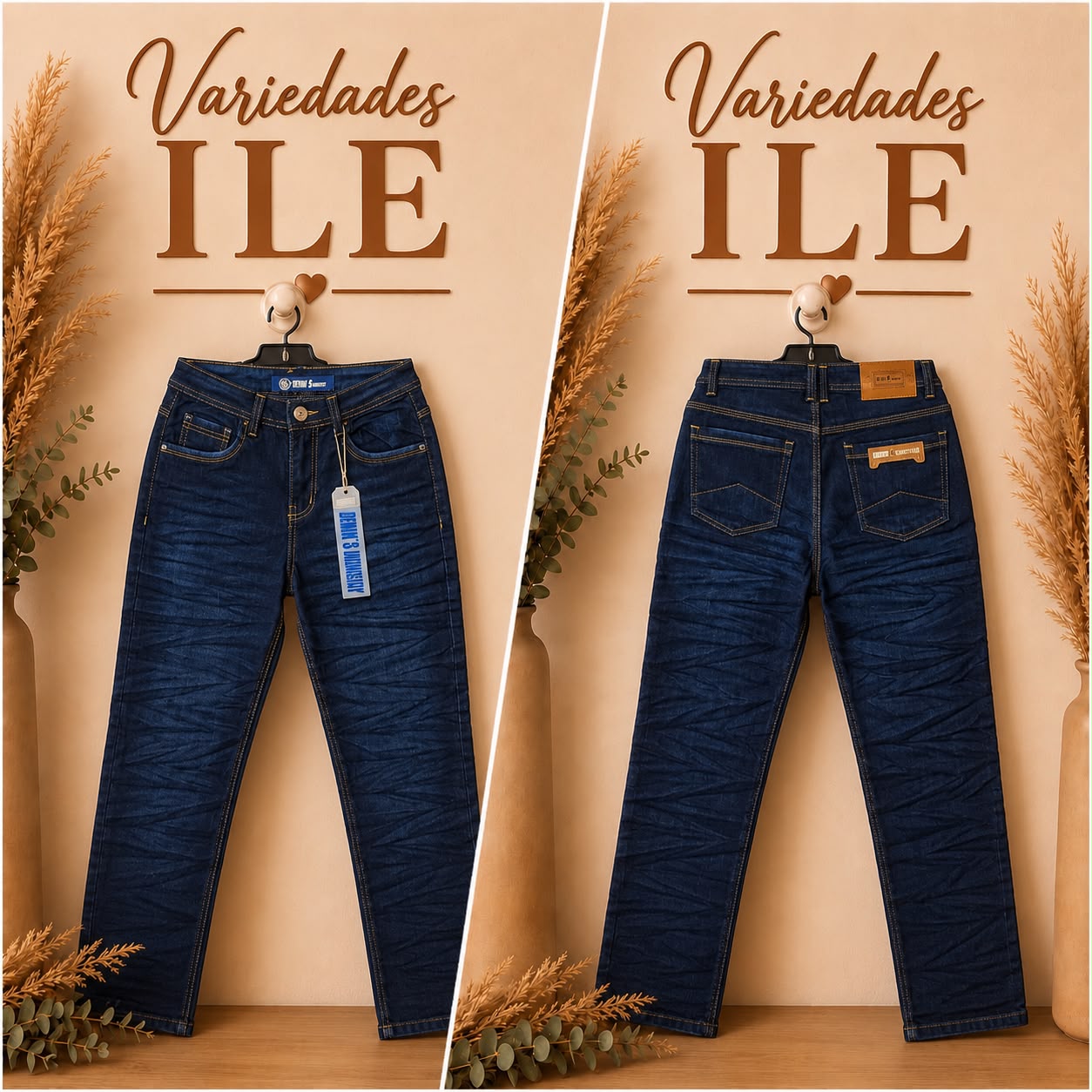 Jean Hombre Tiro Medio Azul Oscuro – Corte Recto en Denim Stretch